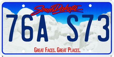 SD license plate 76AS73