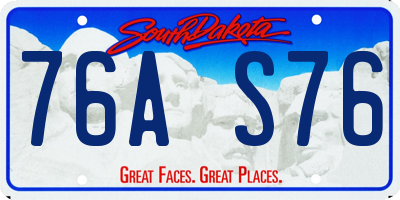 SD license plate 76AS76