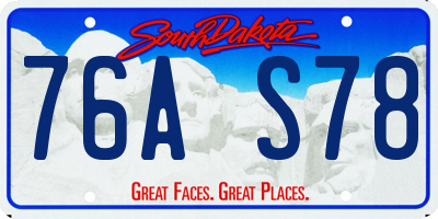SD license plate 76AS78