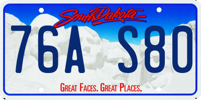 SD license plate 76AS80
