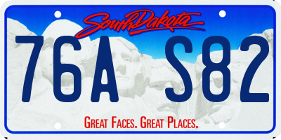 SD license plate 76AS82