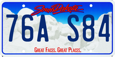 SD license plate 76AS84