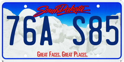 SD license plate 76AS85