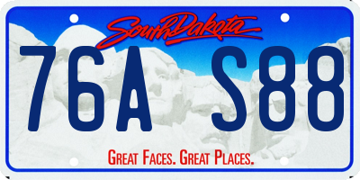 SD license plate 76AS88