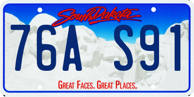 SD license plate 76AS91