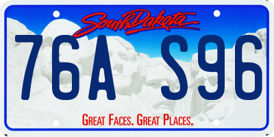 SD license plate 76AS96