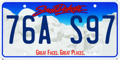 SD license plate 76AS97