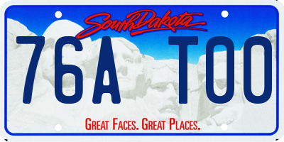 SD license plate 76AT00