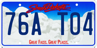 SD license plate 76AT04