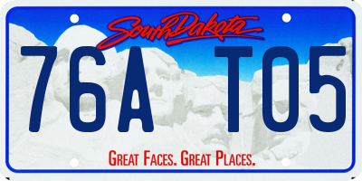 SD license plate 76AT05
