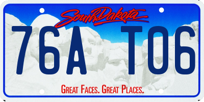 SD license plate 76AT06