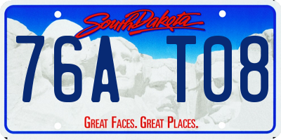 SD license plate 76AT08