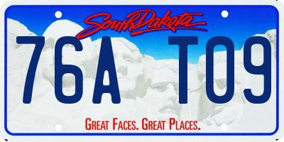 SD license plate 76AT09