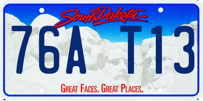 SD license plate 76AT13
