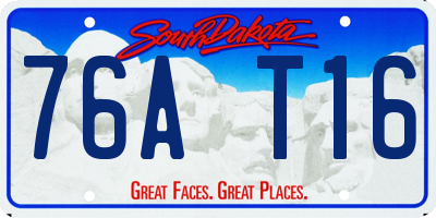 SD license plate 76AT16