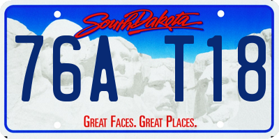 SD license plate 76AT18