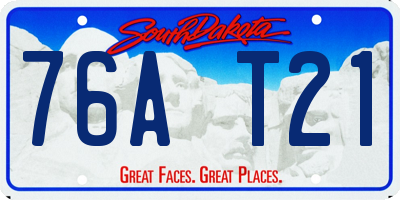 SD license plate 76AT21