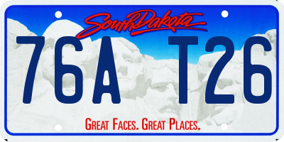 SD license plate 76AT26