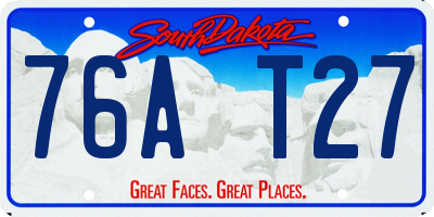 SD license plate 76AT27