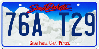 SD license plate 76AT29