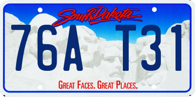 SD license plate 76AT31