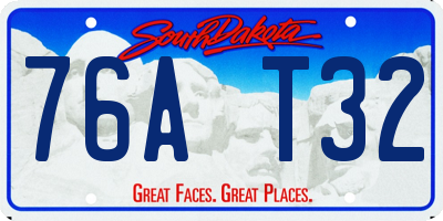 SD license plate 76AT32