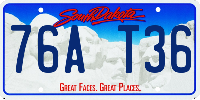 SD license plate 76AT36