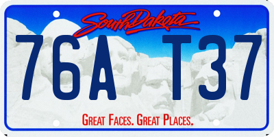 SD license plate 76AT37