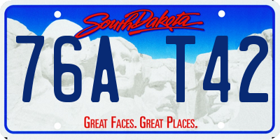 SD license plate 76AT42