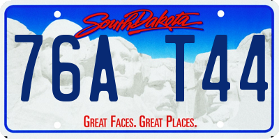 SD license plate 76AT44