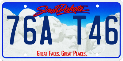 SD license plate 76AT46