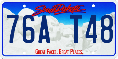 SD license plate 76AT48