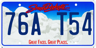 SD license plate 76AT54