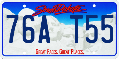 SD license plate 76AT55
