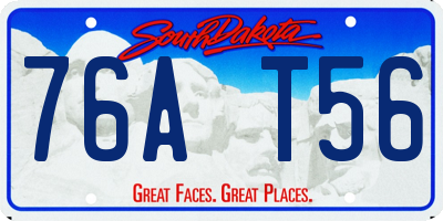 SD license plate 76AT56