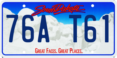 SD license plate 76AT61