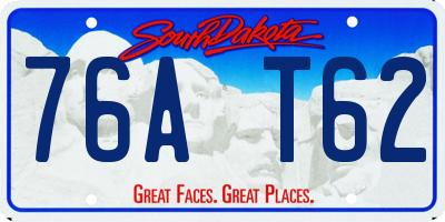 SD license plate 76AT62