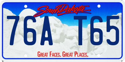 SD license plate 76AT65