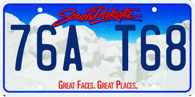 SD license plate 76AT68