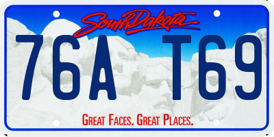 SD license plate 76AT69