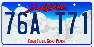 SD license plate 76AT71