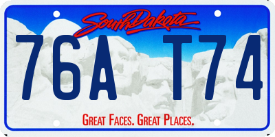 SD license plate 76AT74