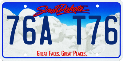 SD license plate 76AT76