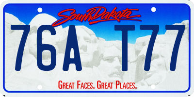 SD license plate 76AT77