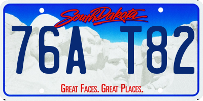 SD license plate 76AT82