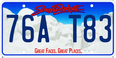 SD license plate 76AT83
