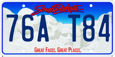 SD license plate 76AT84