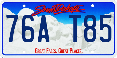 SD license plate 76AT85