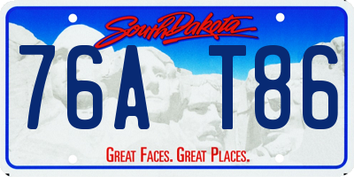 SD license plate 76AT86