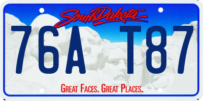 SD license plate 76AT87
